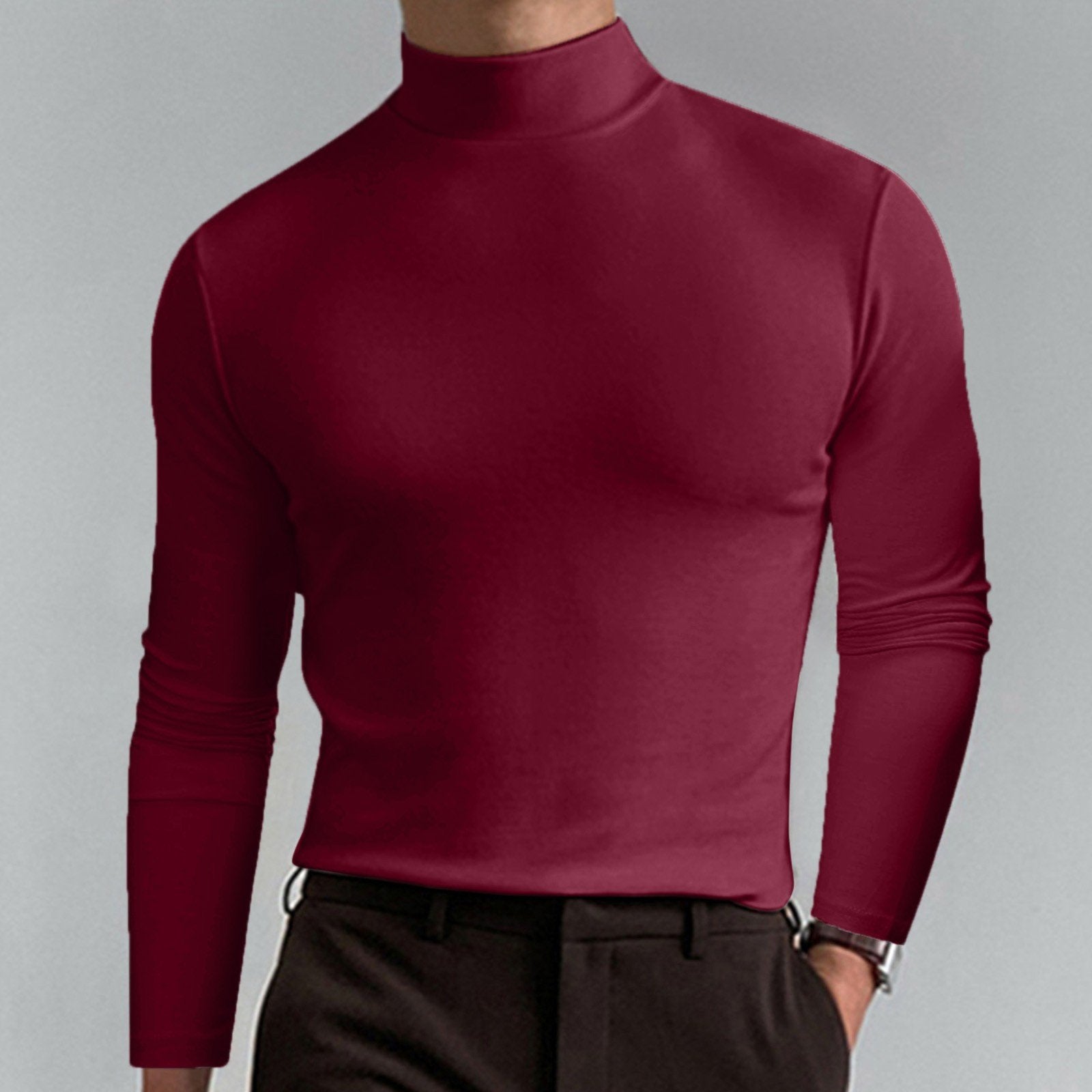 Jason – De Slim Fit Longsleeve met Opstaande Kraag die jouw Stijl Versterkt