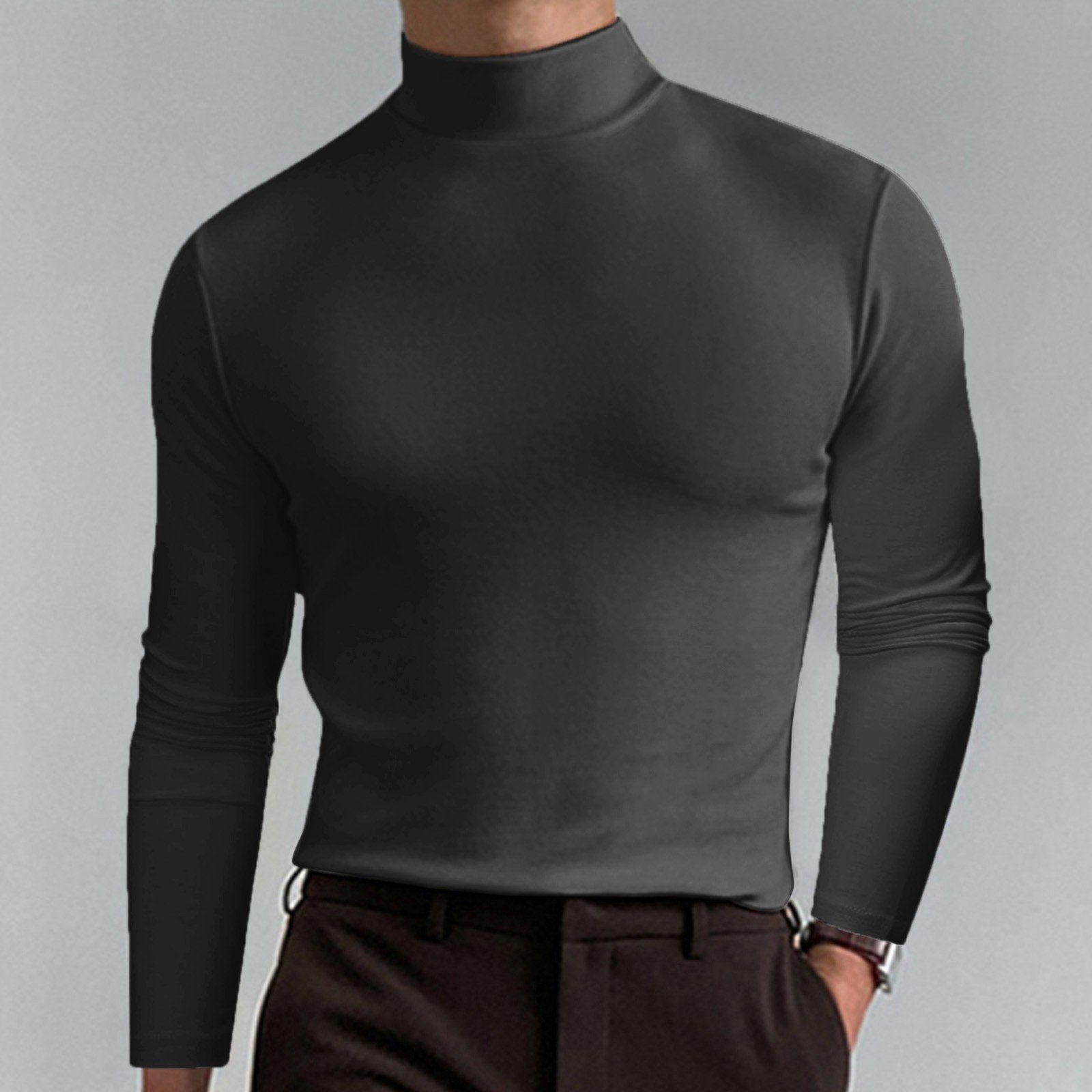 Jason – De Slim Fit Longsleeve met Opstaande Kraag die jouw Stijl Versterkt