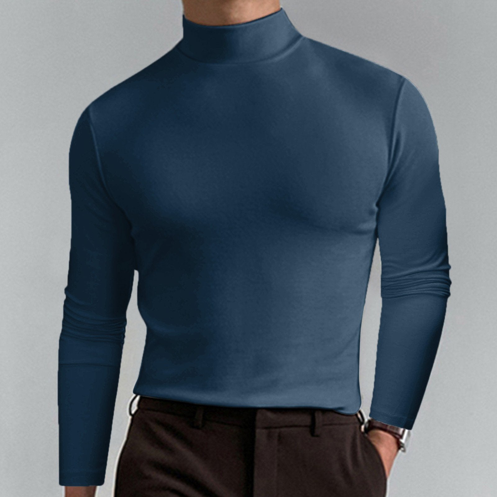 Jason – De Slim Fit Longsleeve met Opstaande Kraag die jouw Stijl Versterkt